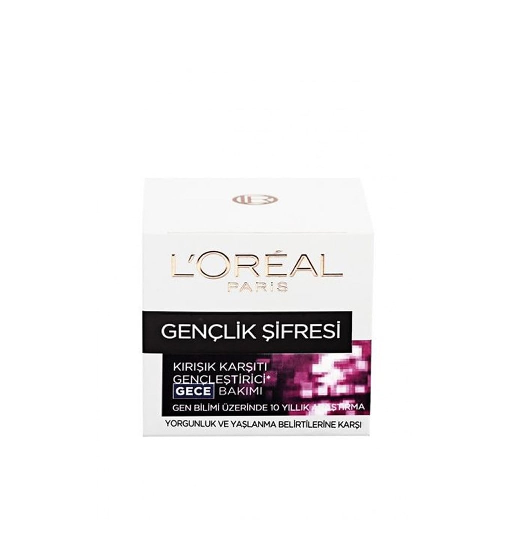 LOREAL DERME EXPERTİSE YOUTH CODE GECE BAKIM KREMİ 50ML - GENÇLİK ŞİFRESİ GECE BAKIMI