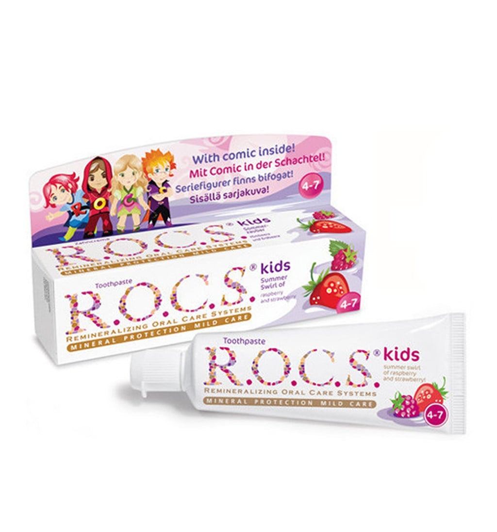 ROCS KİDS AHUDUDU - ÇİLEK DİŞ MACUNU - 4-7 YAŞ