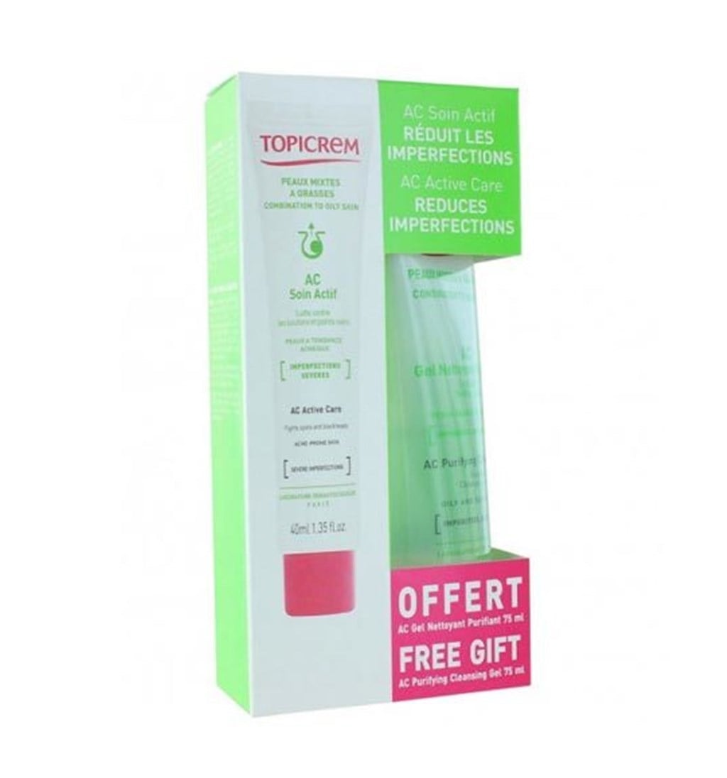 TOPİCREM AC SOİN ACTİF CREAM 40ML + AC GEL NETTOYAN PURİFİANT 75ML