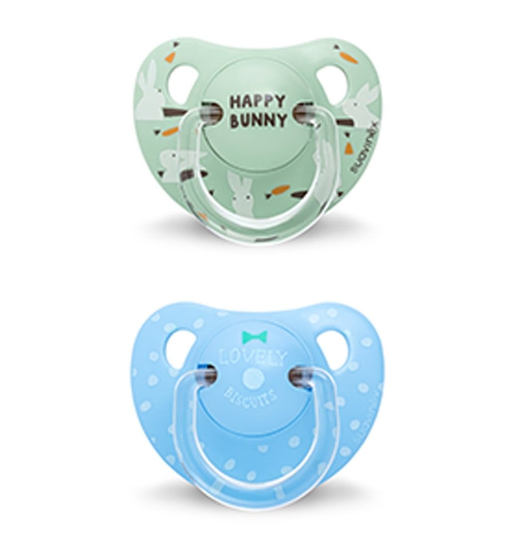 SUAVİNEX ORTODONTİK SİLİKON EMZİK +18AY 2'Lİ - BİSCUİTS - MAVİ