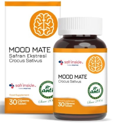 Anti Mood Mate Safran Ekstresi İçeren Takviye Edici Gıda 30 mg 30 Çiğneme Tableti