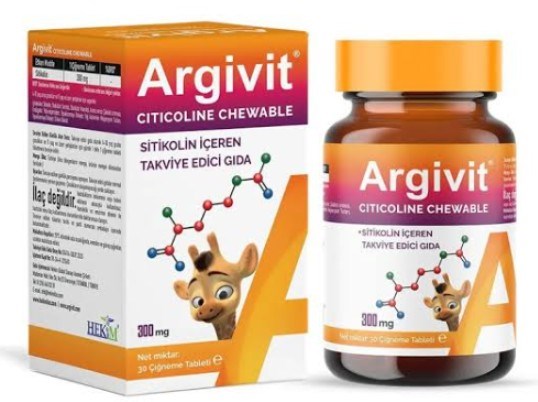 Argivit Citicoline Chewable Sitikolin 30 Çiğneme Tableti