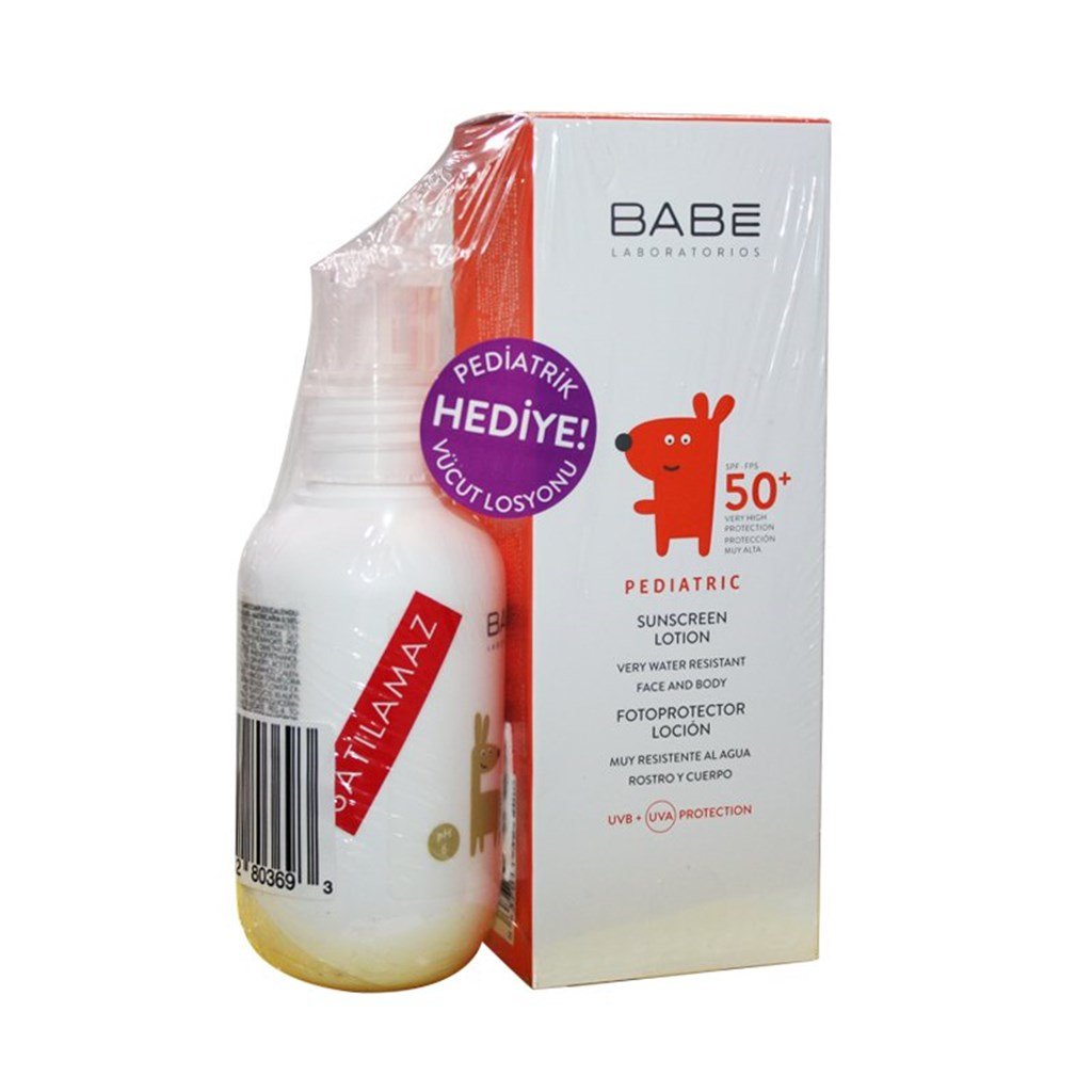 Babe Pediatrik Güneş Koruyucu SPF 50+ Losyon + Pediatrik Vücut Losyonu Hediye