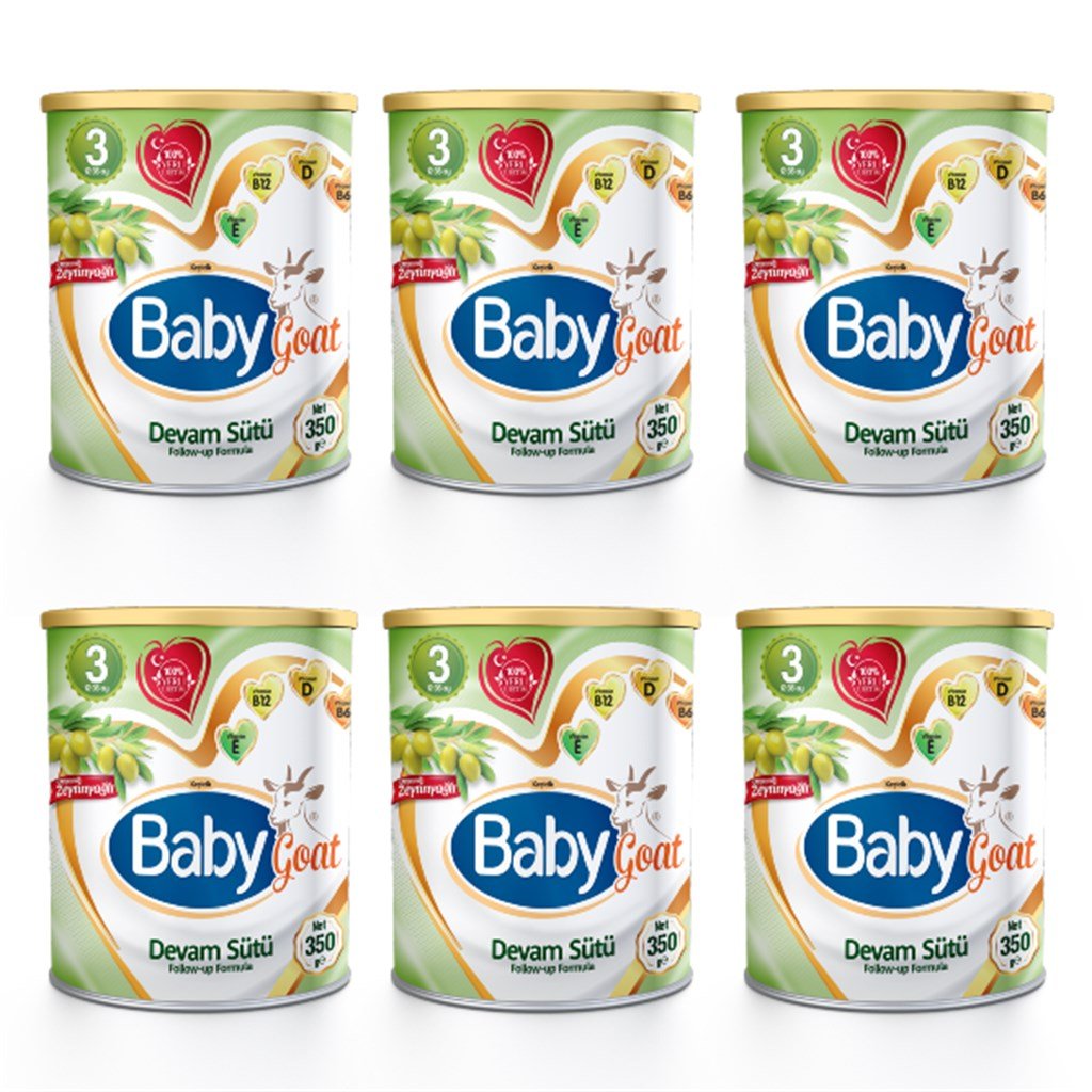 Baby Goat 3 Keçi Sütlü Organik Zeytinyağlı Devam Sütü 350 gr - 6'lı Paket