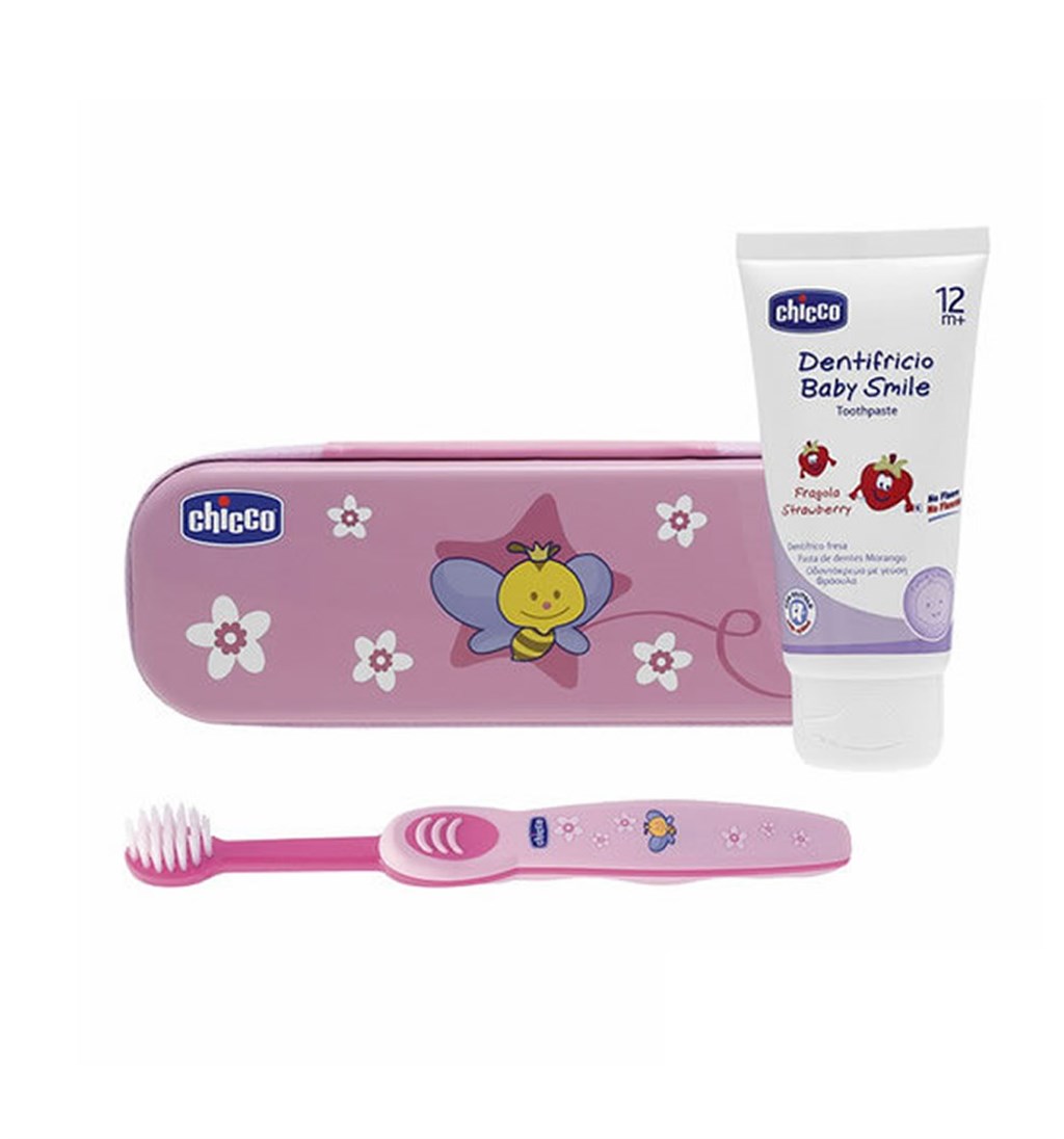 CHİCCO DİŞ MACUNU + FIRÇASI SETİ 12+AY (PEMBE)
