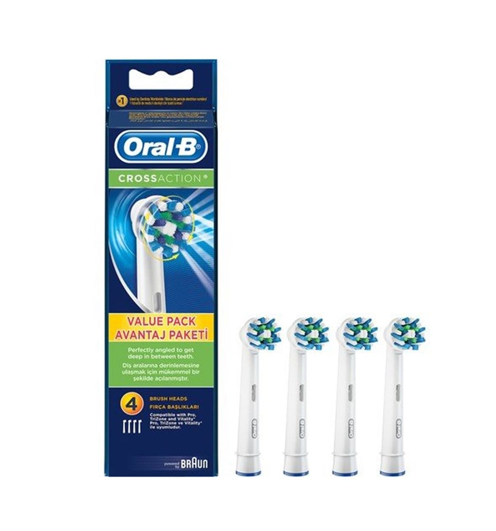 ORAL-B CROSSACTİON 4'LÜ DİŞ FIRÇASI YEDEK BAŞLIĞI