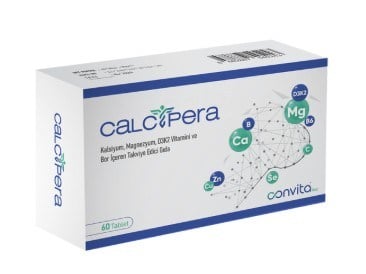 Calcipera Kalsiyum Magnezyum D3k2 ve Bor İçeren 60 Tablet