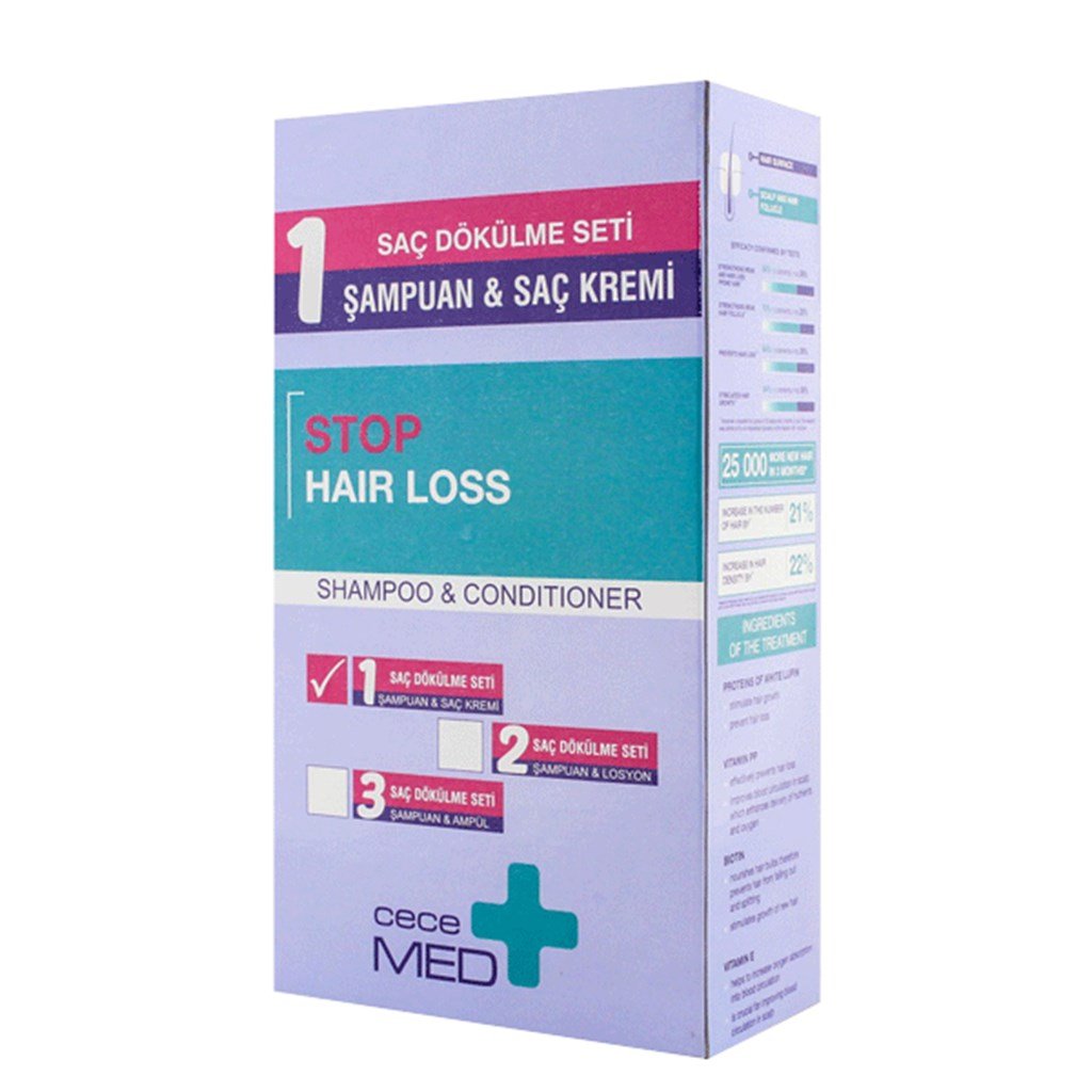 CeceMed Stop Hair Loss Saç Dökülme Karşıtı Set Şampuan+Saç Krem