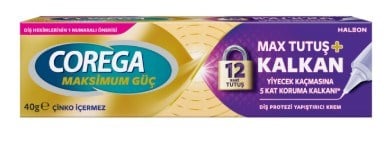 Corega Maksimum Tutuş + Kalkan Yapıştırıcı Krem 40g