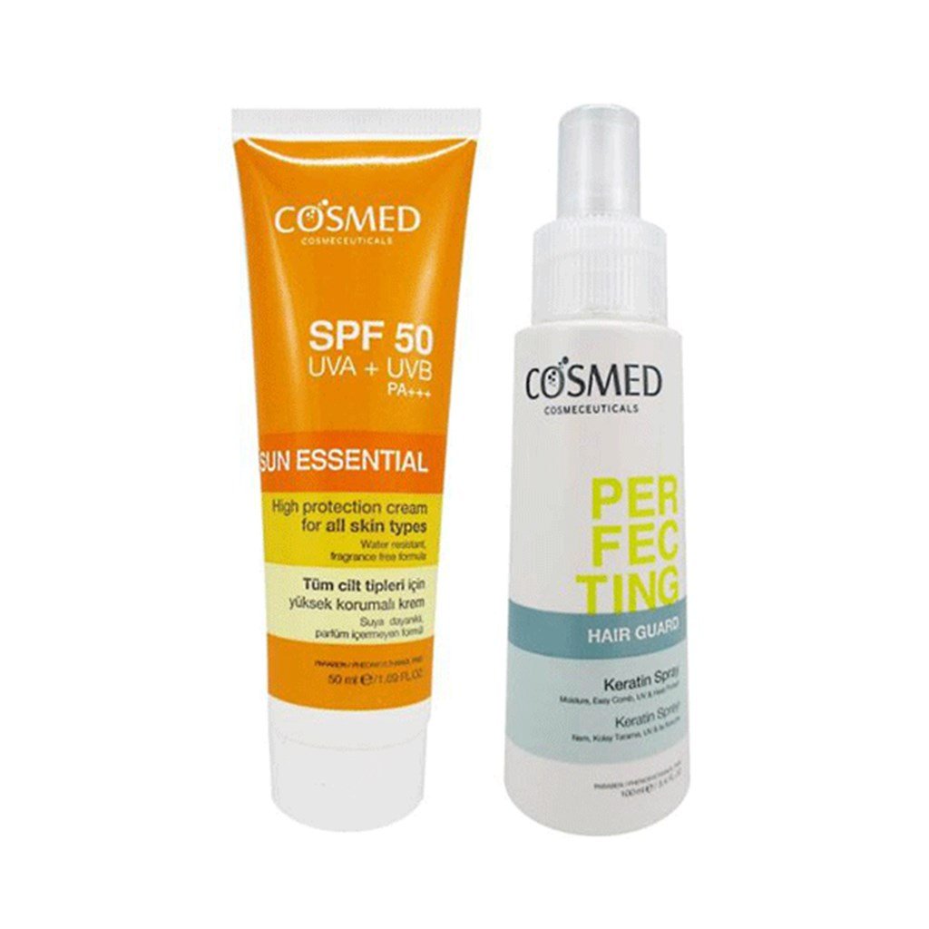 Cosmed Tüm Ciltler Krem Spf50 50ml + Keratin Sprey 100ml Hediye