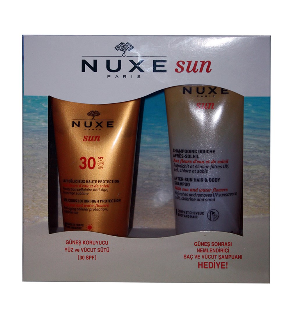 NUXE SUN GÜNEŞ KORUYUCU YÜZ VE VÜCUT SÜTÜ SPF30 150ML KORFE GÜNEŞ SONRASI NEMLENDİRİCİ ŞAMPUAN HEDİYE