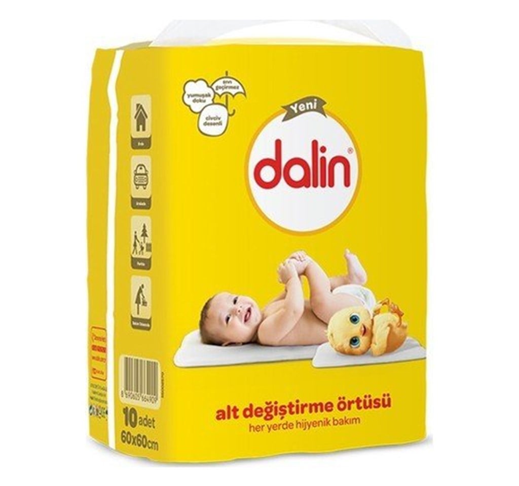 Dalin Alt Değiştirme Örtüsü 60x60 cm 10 Adet