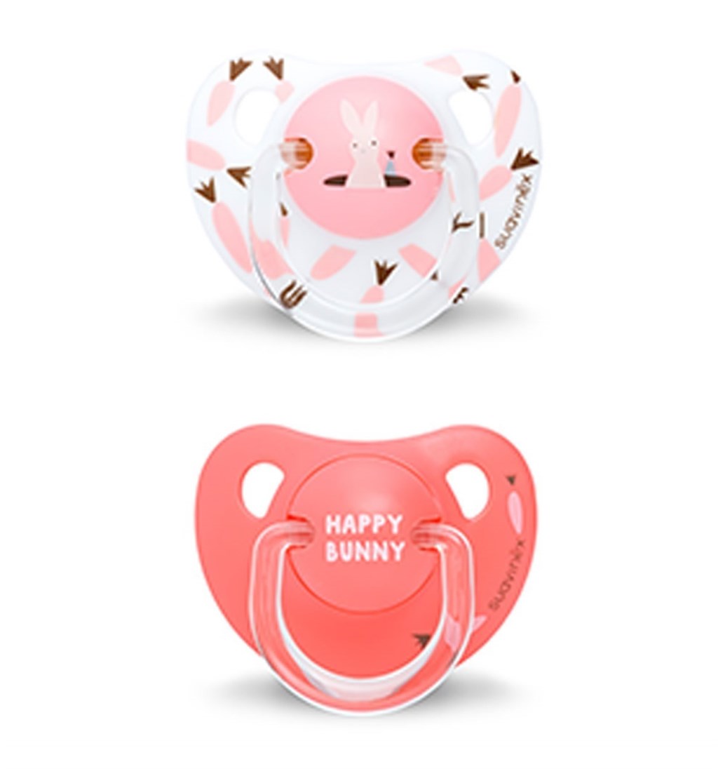 SUAVİNEX ORTODONTİK SİLİKON EMZİK 6-18AY 2'Lİ - BUNNY - BEYAZ