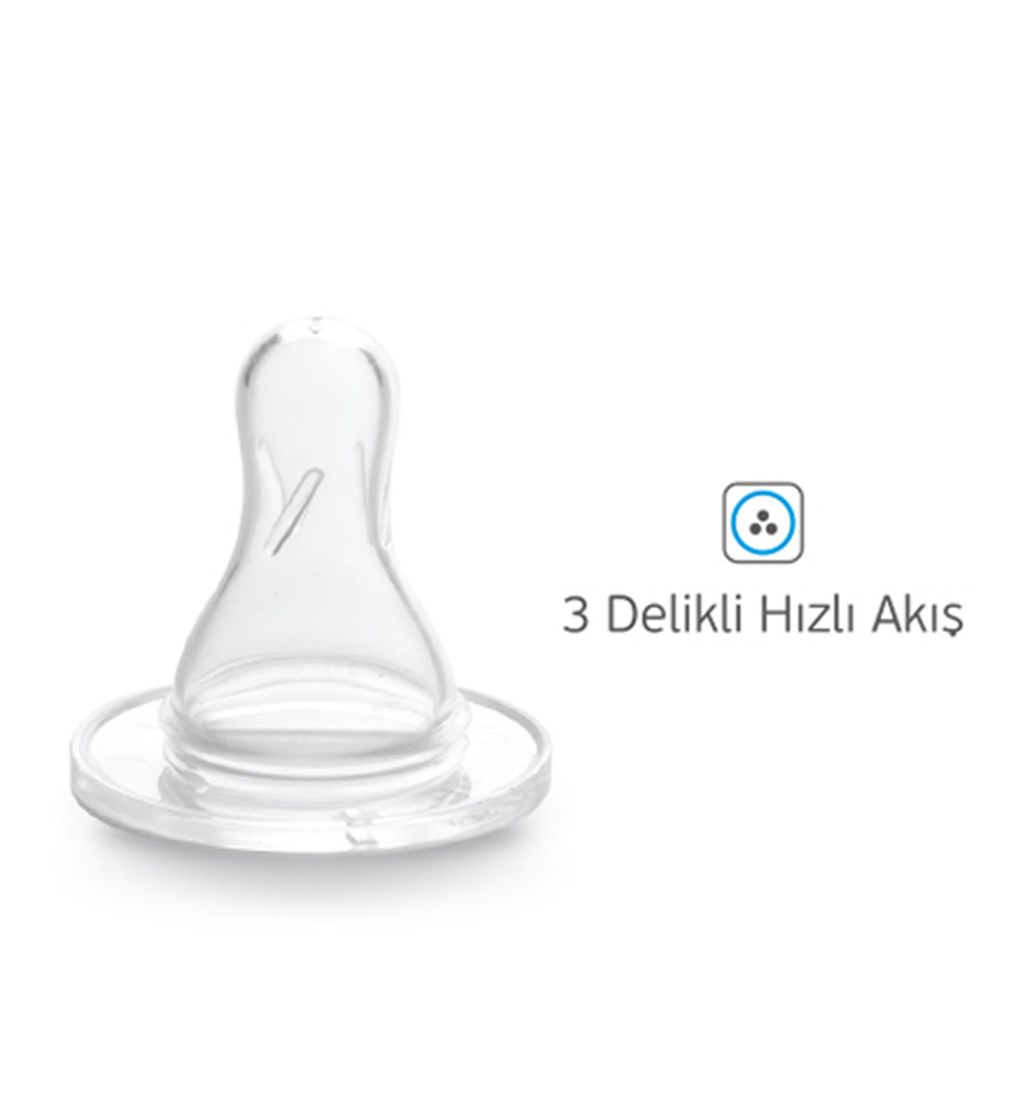 BEBEDOR SİLİKON BİBERON EMZİĞİ 3 DELİKLİ NO.7