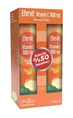 Efervit Vitamin C 1000 mg 20 Efervesan Tablet İkincisi %50 İndirimli