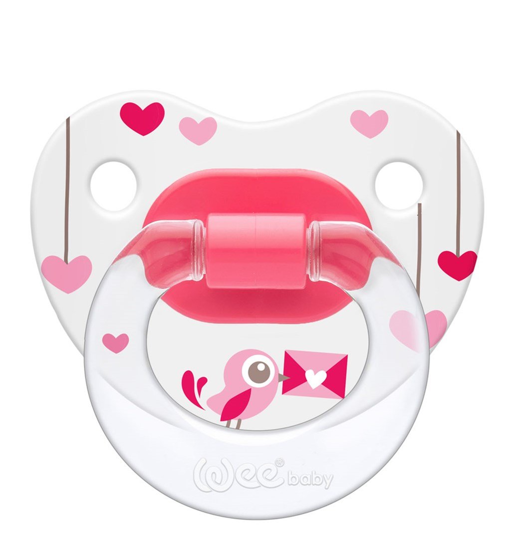 WEE BABY DESENLİ GÖVDELİ DAMAKLI EMZİK 6-8AY NO.2 - PEMBE