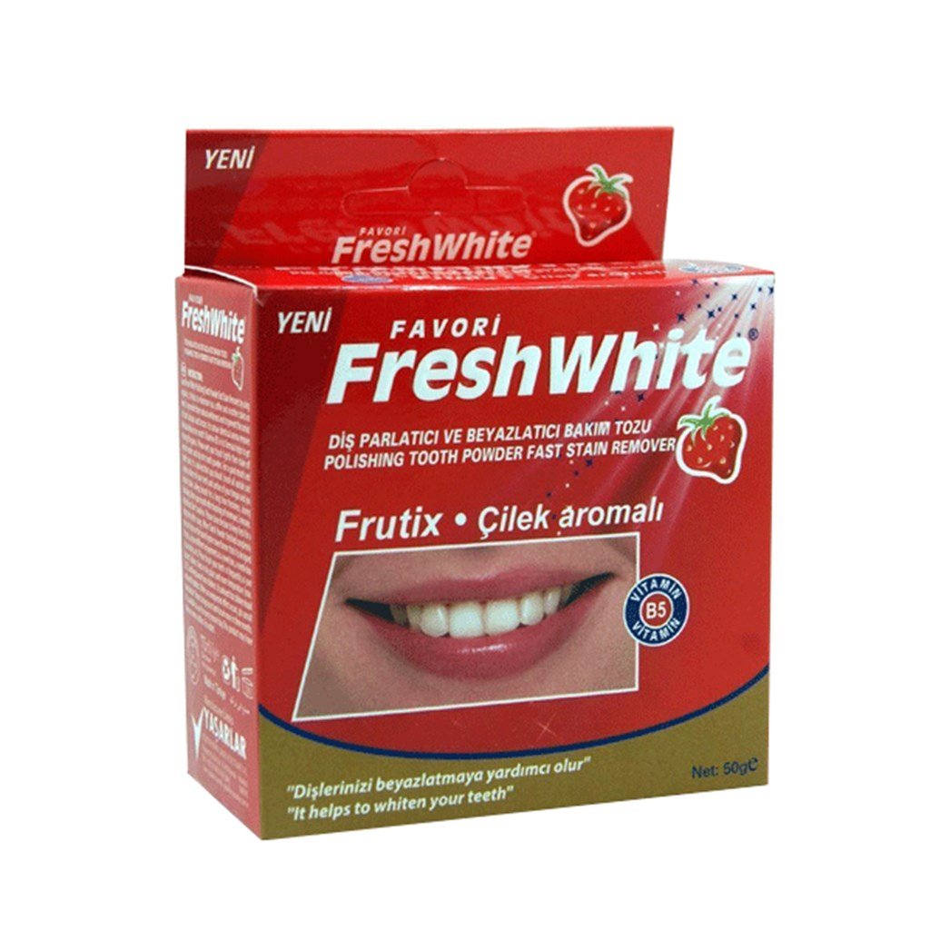 Fresh White Diş Tozu Frutix Çilek Aromalı 50 ML