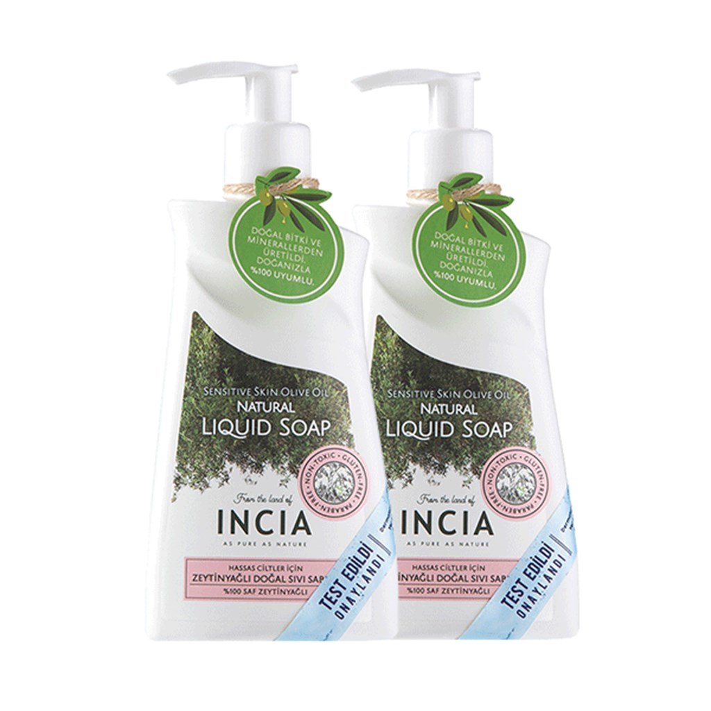 Incia Hassas Ciltler Zeytinyağlı Doğal Sıvı Sabun 2 x 250 ml