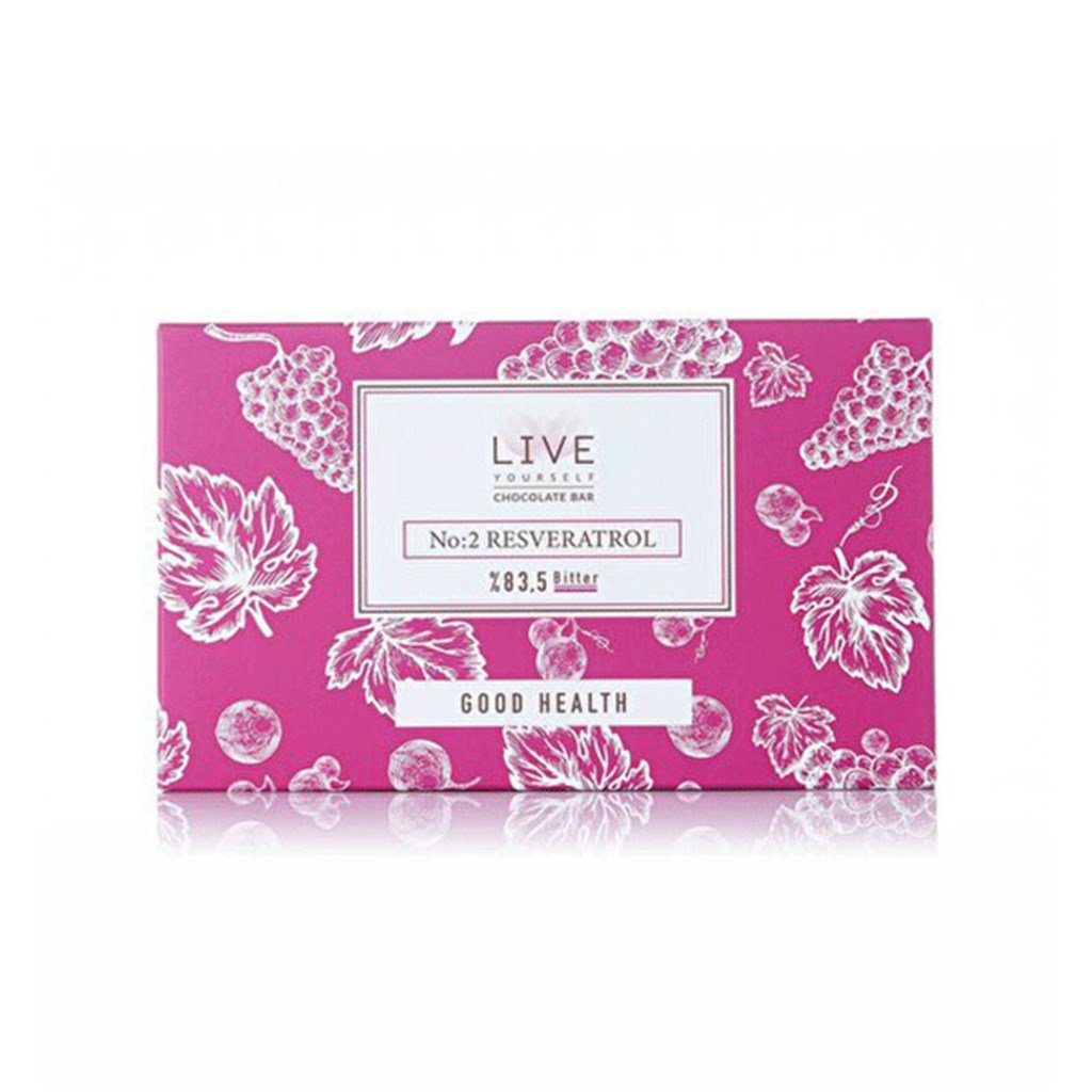 Live Yourself Chocolate Bar No:2 Resveratrol %83.5 Bitter 40gr