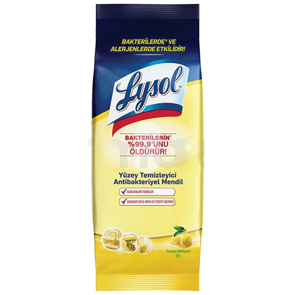Lysol Yuzey Temizleyici Antibakteriyel Islak Mendil 72'li