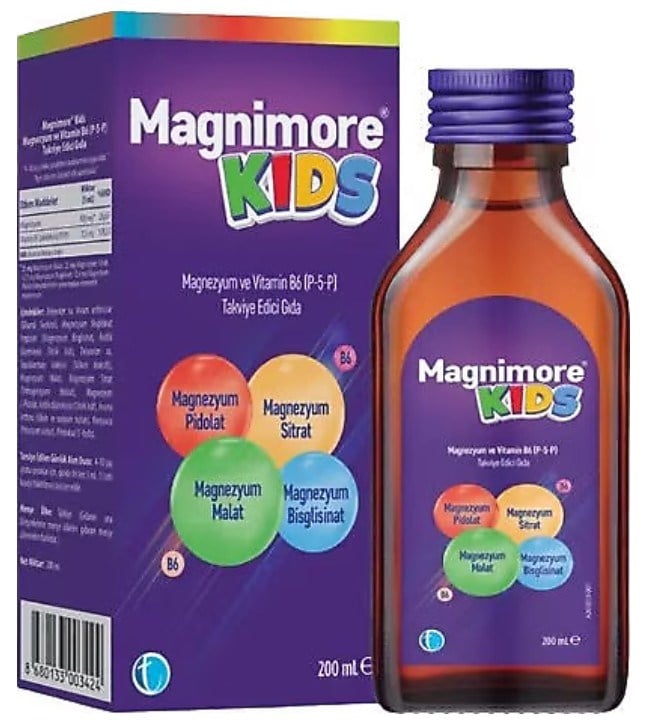 Magnimore Kids Magnezyum Vitamin B6 200 ml Şurup