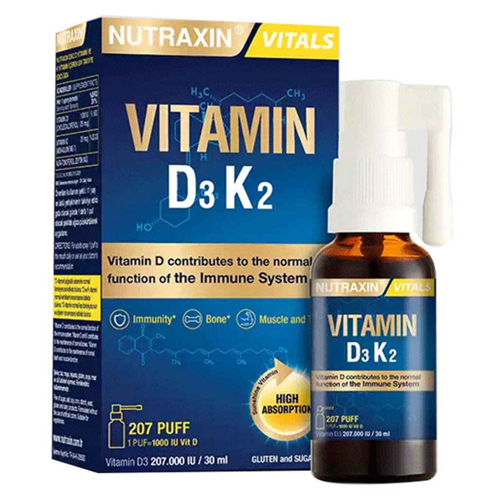 Nutraxin D3K2 Vitamin Sprey 30 ml