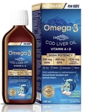 Nutraxin Omega 3 Cod Oliver Oil Şurup Karışık Meyve Aromalı 150 ml