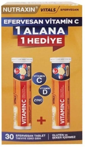Nutraxin Vitamin C D Zinc 15 Efervesan Tablet - 1 Alana 1 Bedava