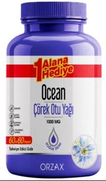 Ocean Çörek Otu Yağı 1000 mg 60 + 60 Kapsül
