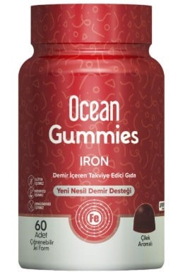 Ocean Gummies İron Demir 60 Çiğnenebilir Jel