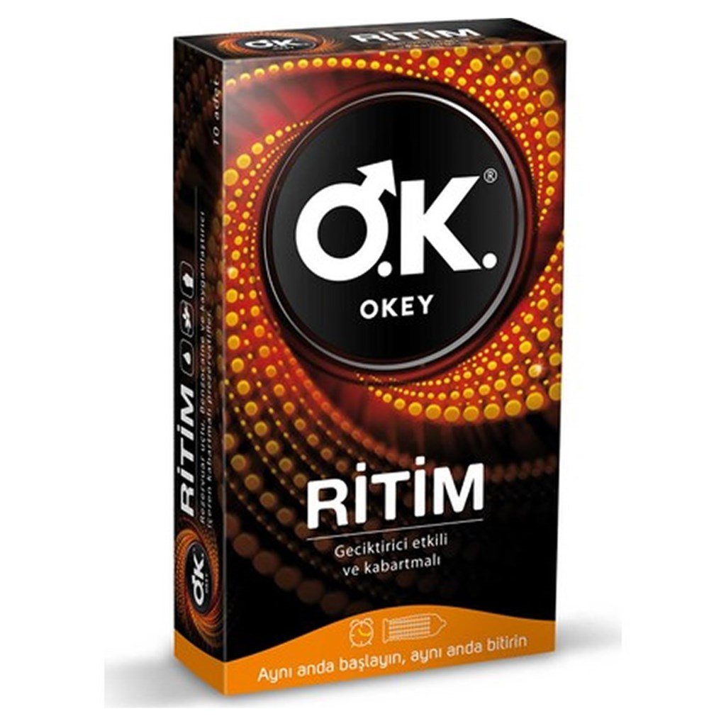 Okey Prezervatif Ritim Geciktiricili ve Uyarıcı Yüzeyli 10 lu