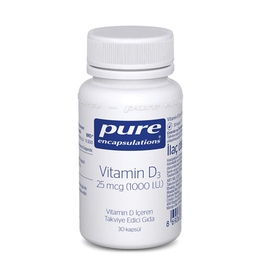 Pure Encapsulations Vitamin D3 25 mcg (1000 I.U.) 30 Kapsül