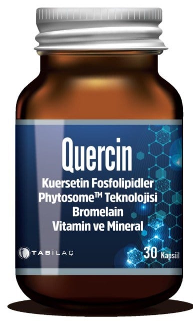Quercin Kuersetin Fosfolipitler Bromelain Vitamin ve Mineral 30 Kapsü