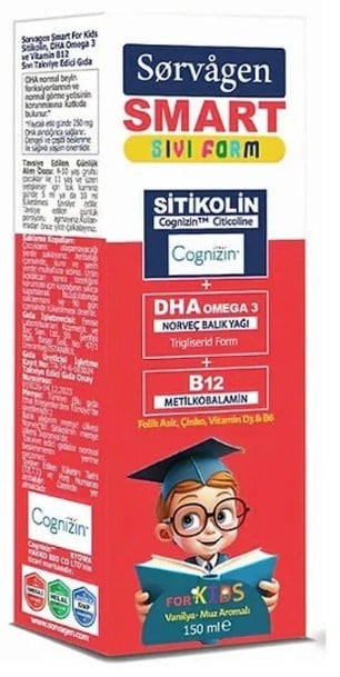 Sorvagen Smart Kids Sıvı Form Sitikolin 150 ml 
