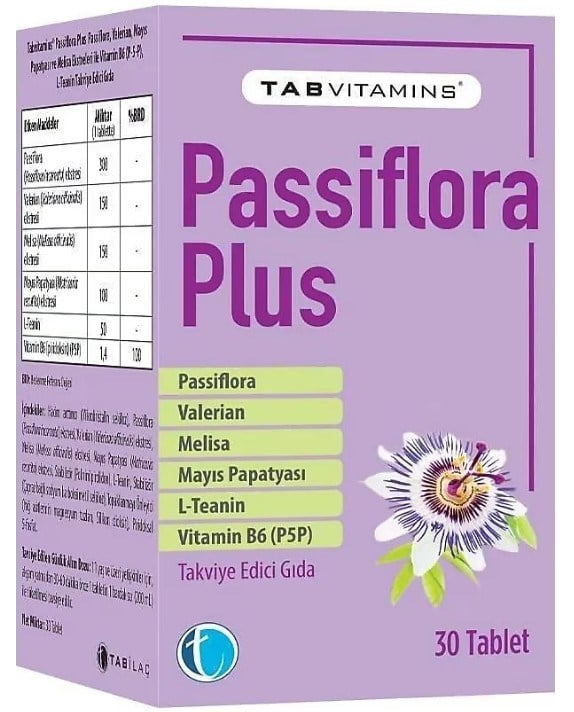 Tabvitamins Passiflora Plus 30 Tablet