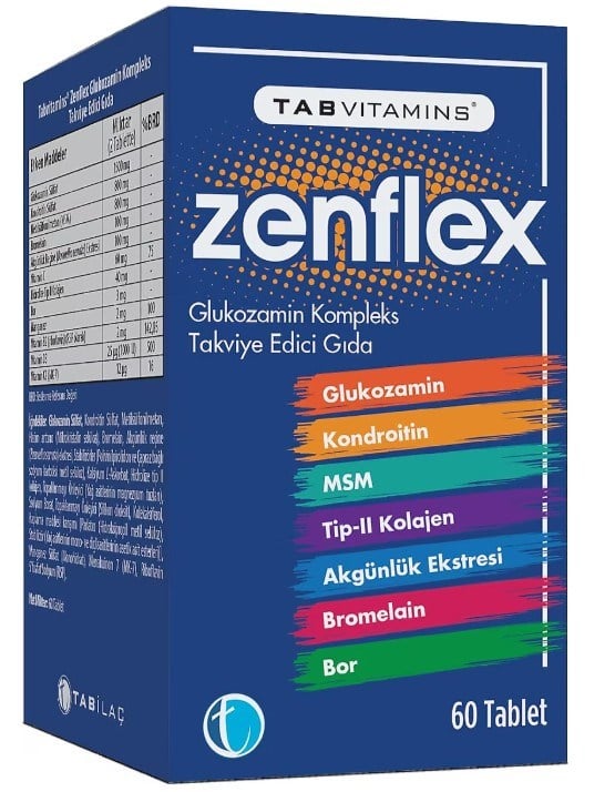 Tabvitamins Zenflex Glukozamin Kompleks 60 Tablet