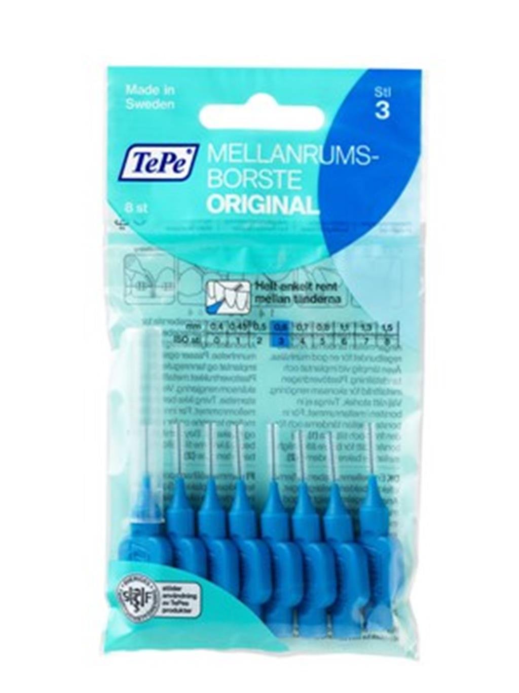 Tepe Diş Arayüz Fırçası Mavi 0,6 mm - 8'li Paket