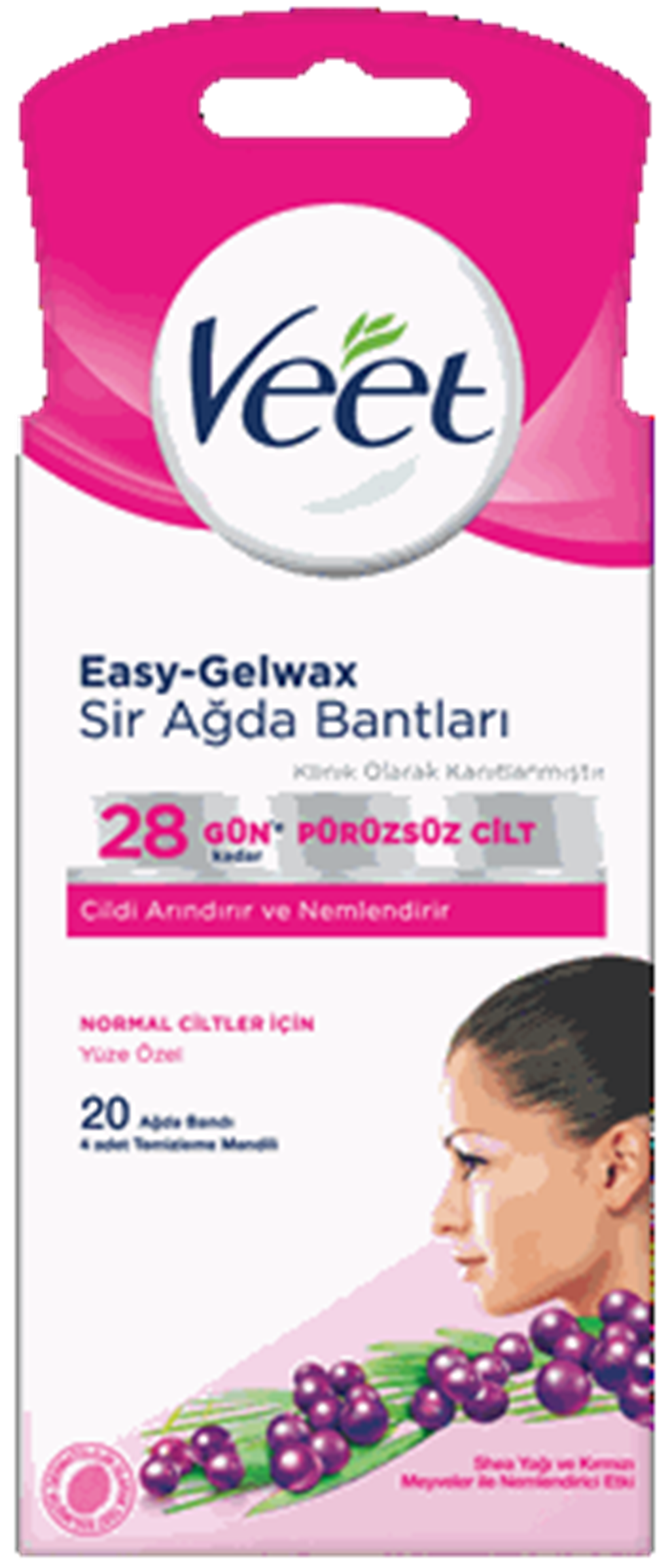 Veet Yüz Bölgesi 20'li Normal Ciltler İçin Ağda Bandı
