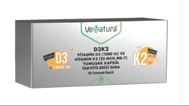 Venatura Vitamin D3K2 60 Kapsül