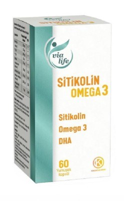 Vialife Sitikolin Omega-3 Dha Folik Asit 60 Kapsül