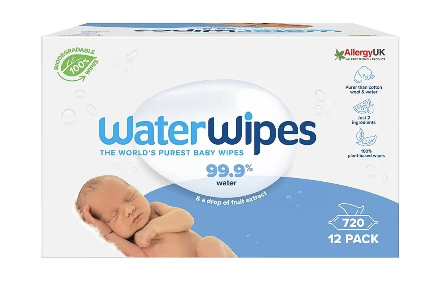 WaterWipes Bio 60 Yaprak 12'li Paket Islak Mendil