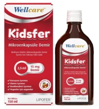 Wellcare Kidsfer Lipozomal Demir Likit 150 ml