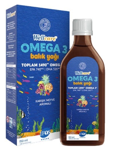Wellcare Omega 3 Balık Yağı 1490mg Karışık Meyve Aromalı 150ml