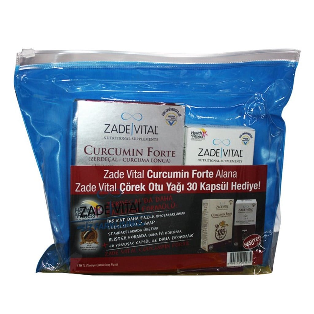 Zade Vital Curcumin Forte 40 Kapsül + Çörekotu Yağı 30 Kapsül Hediye