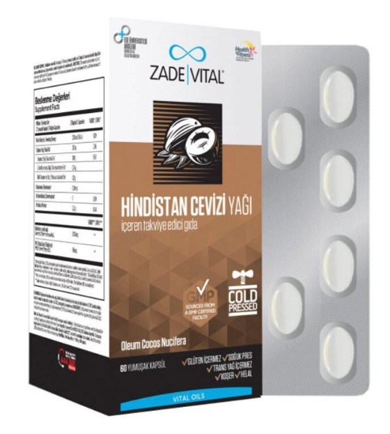 Zade Vital Hindistan Cevizi Yağı 60 Kapsül
