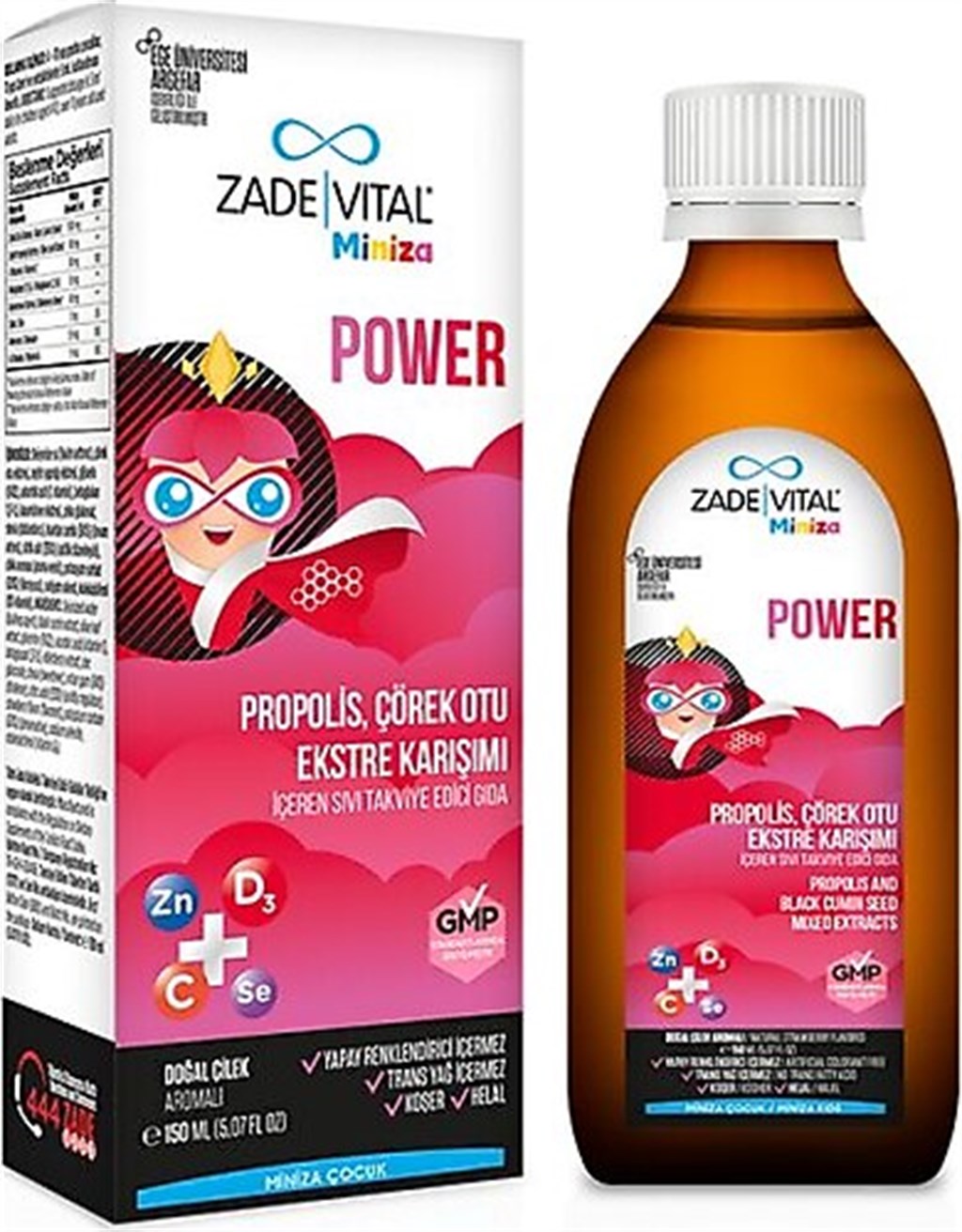 Zade Vital Miniza Power Propolis,Çörekotu Şurup 150ml