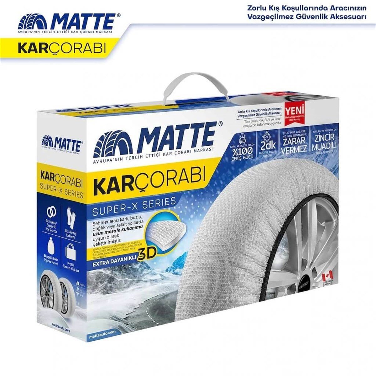 275/40 R22 Matte Super X  Serisi Kar Çorabı