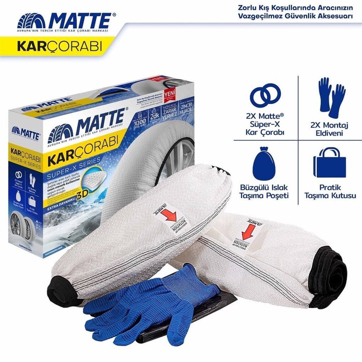 275/40 R22 Matte Super X  Serisi Kar Çorabı
