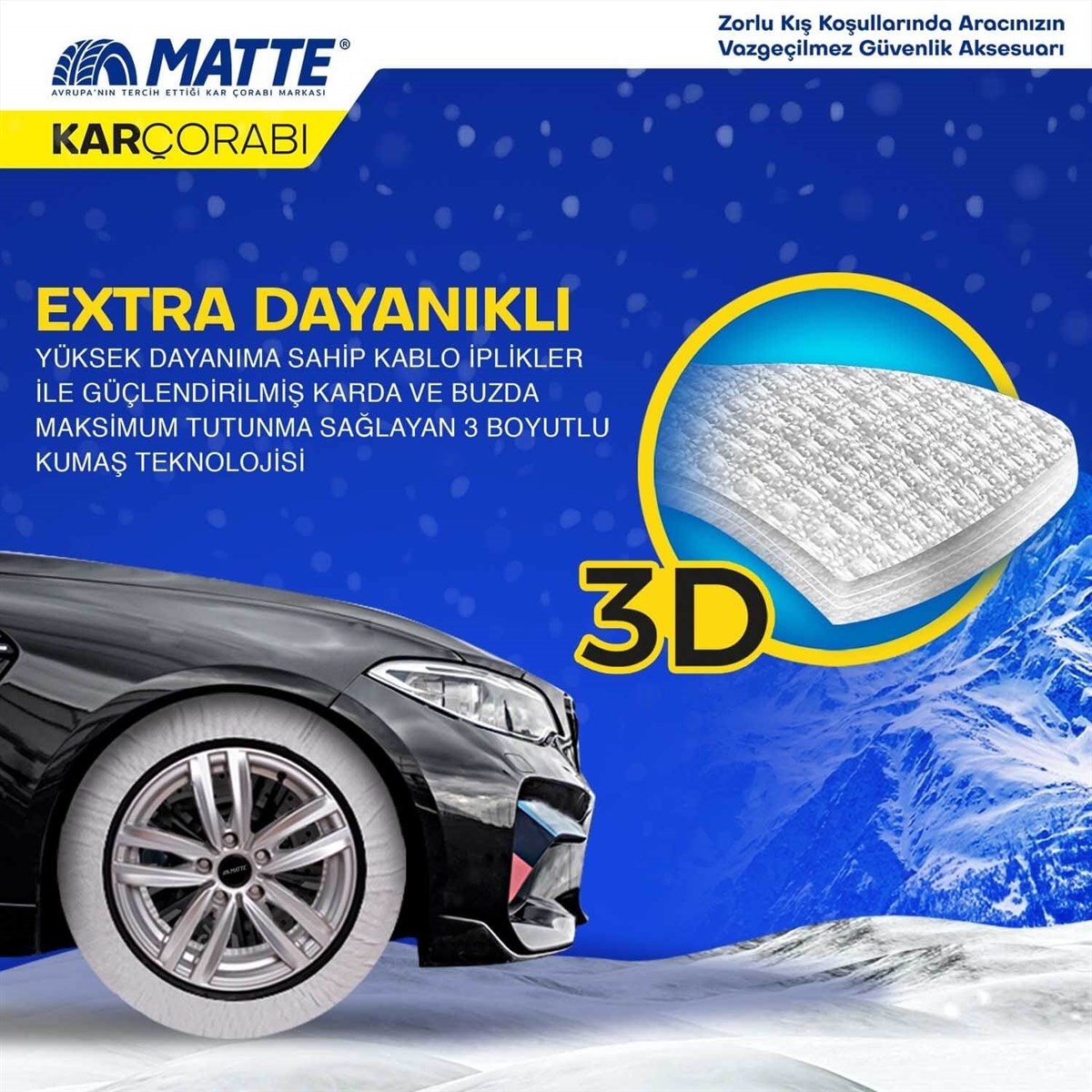 275/40 R22 Matte Super X  Serisi Kar Çorabı