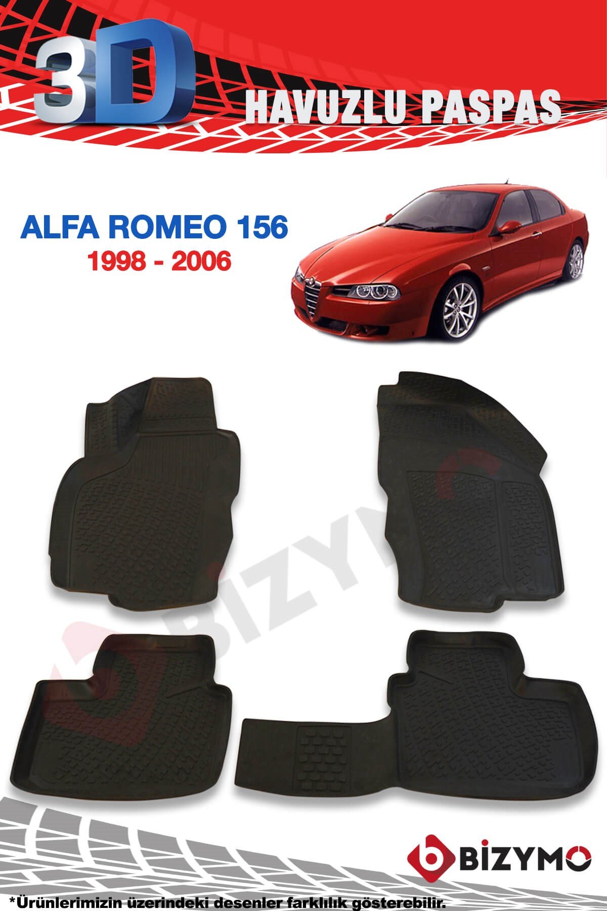 Alfa Romeo 156 Sedan 1998-2006 3D Paspas Takımı Bizymo